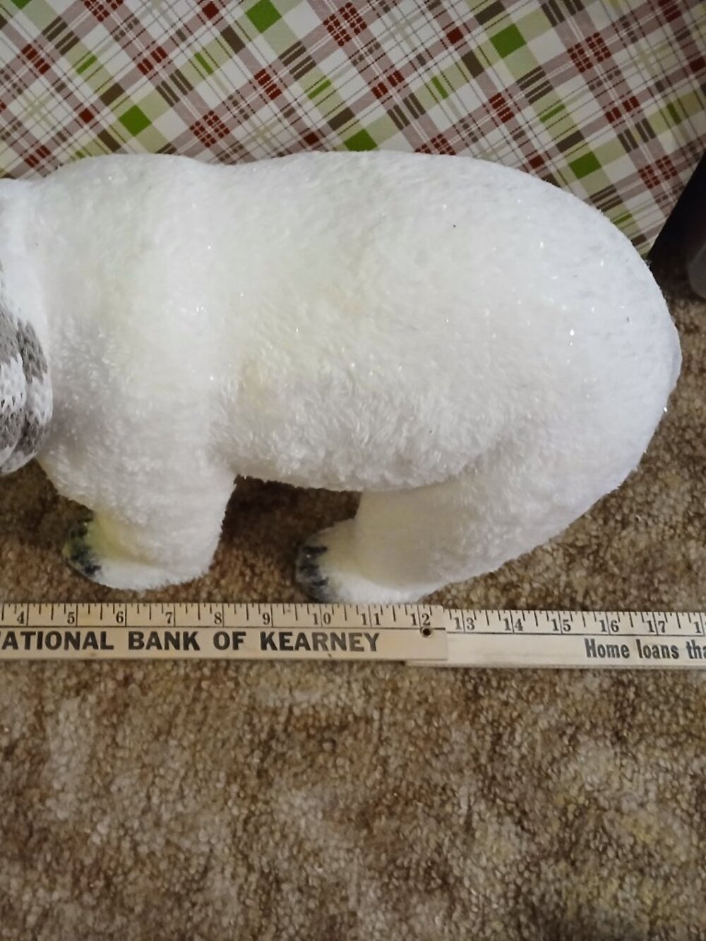 Faux Fur over Paper Mache Walking Polar Bear Indoor Christmas Winter Decoration - Picture 10 of 11
